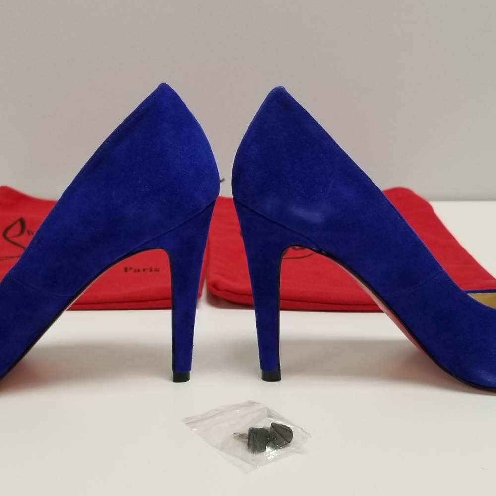 New Blue Suede Shoes Pumps Heels, USA 6.5, EU 37